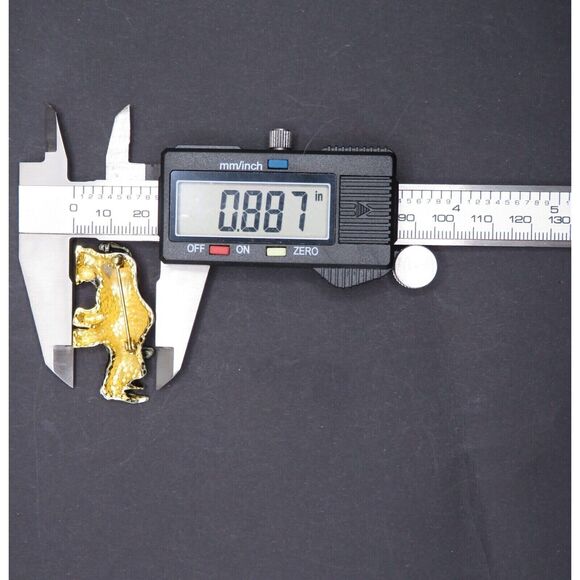 Vintage Rhino Brooch Pin Gold Tone Enamel Grey Red Rhinoceros With Gift Box - Picture 4 of 6